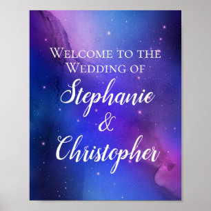 Lila Nebula Celestial Art Weltraum Hochzeit Poster