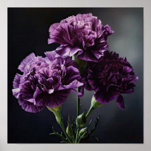 Lila Nelken Blume Art Print Poster