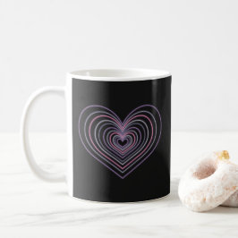 Lila Neon-Herz Kaffeetasse