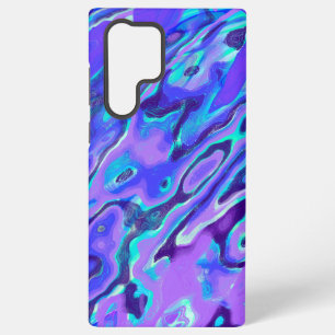 Lila Neon-Marmor-Textur Abstrakte Flüssige Malerei Samsung Galaxy Hülle