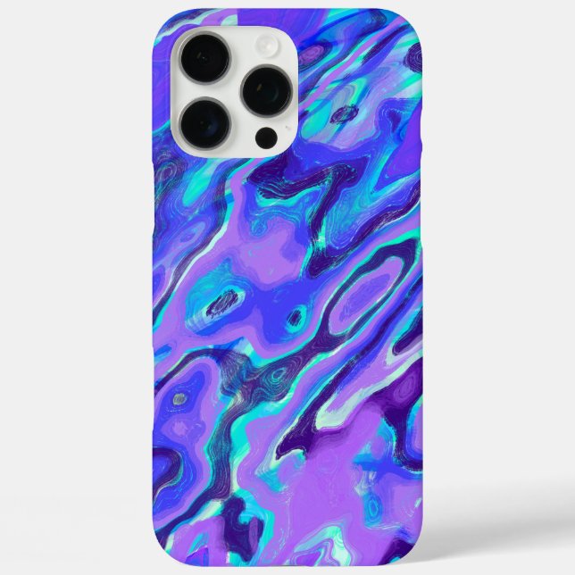 Lila Neon-Marmor-Textur Abstrakte Flüssiglack Case-Mate iPhone Hülle (Rückseite)