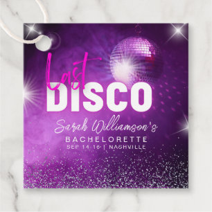 Lila Neon Rosa Letzte Disco Junggesellinnenabschie Geschenkanhänger