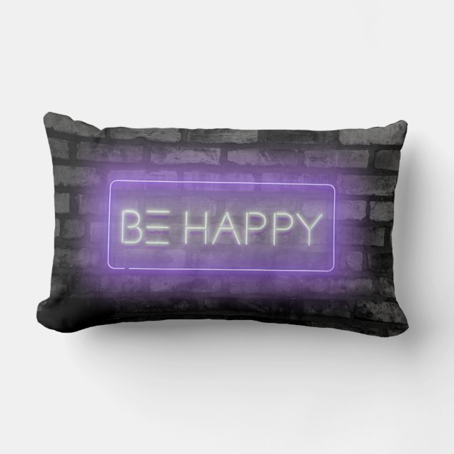 LILA Neon Sign Lumbar Pillow Lendenkissen (Vorderseite)