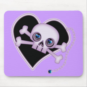 Lila Neon Skull Mousepad