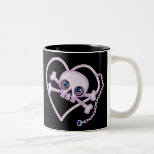 Lila Neon Skull Zweifarbige Tasse