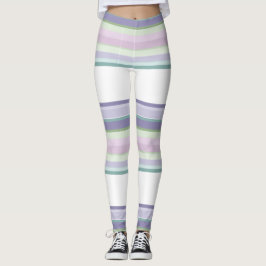 Lila, Neptun, meergrün und Lavendelstreifen Leggings