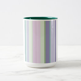 Lila, Neptun, meergrün und Lavendelstreifen Zweifarbige Tasse
