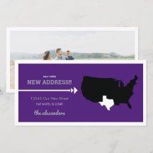 Lila neuer Staat, neue Adresse! Texas Moving