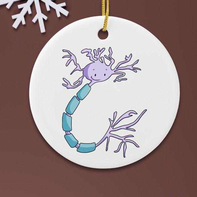 Lila Neuronalbiologie Weihnachten Keramik Ornament (Von Creator hochgeladen)