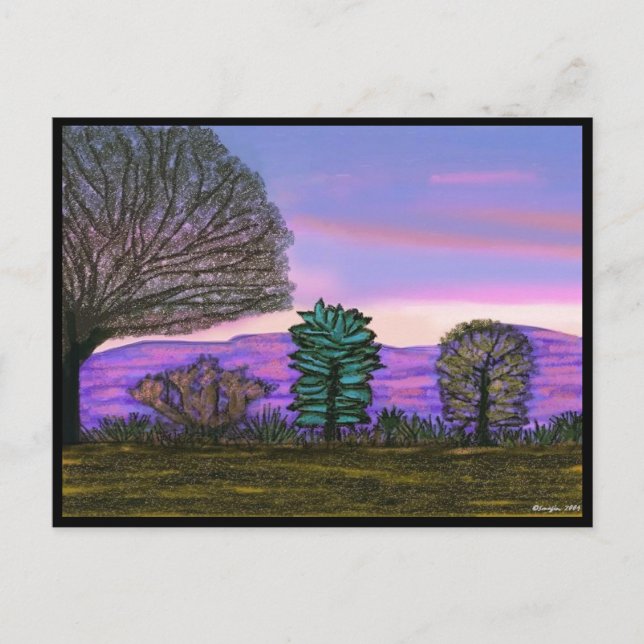 Lila Nevada-Wüste Postkarte (Vorderseite)