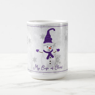 Lila Niedliche Snowman Holiday Tasse