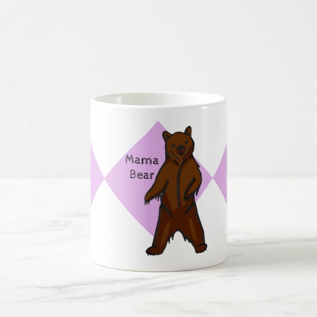 Lila Niedlicher Waldtierbär Kaffeetasse (Mittel)