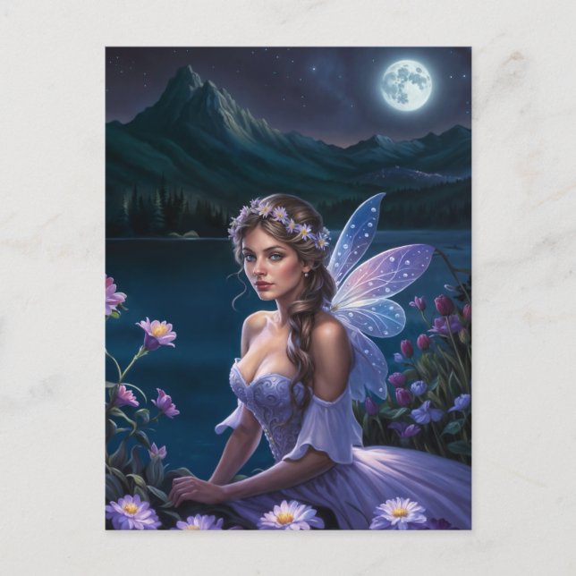 Lila Night Fairy Postkarte (Vorderseite)