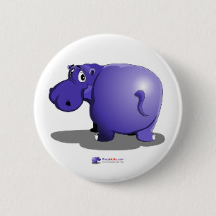 Lila Nilpferd-Knopf Button