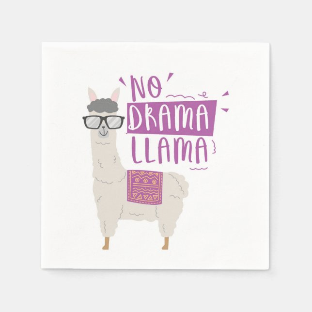 Lila No Drama Llama Serviette (Vorderseite)