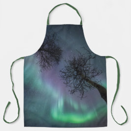 Lila Nordlichtbäume Schürze