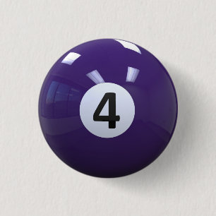 Lila Nr. 4 Billiard Pool Ball Button