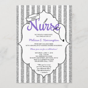 Lila Nurse Abschluss RN Pinning Zeremonie Einladung