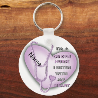 Lila OB Gyn Nurse individuelle Name Schlüsselanhän Schlüsselanhänger