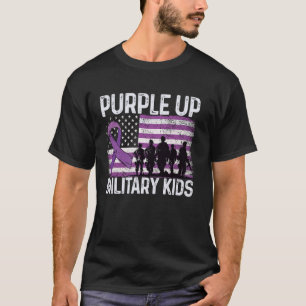 Lila Oben Monat Der Militärischen Kinder T-Shirt