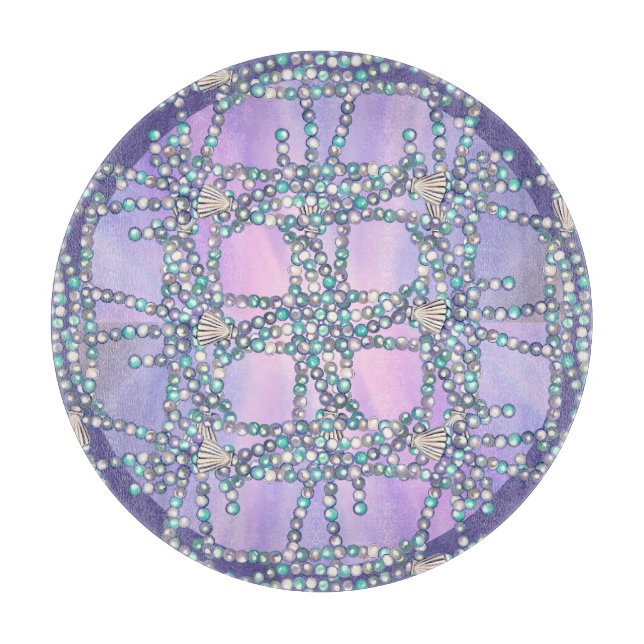 Lila Ocean Mermaid Cutting Board Schneidebrett (Vorderseite)