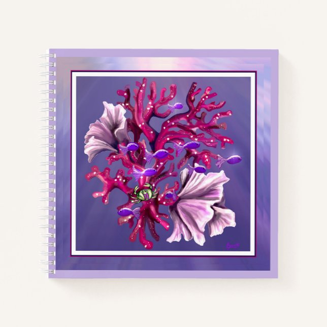 Lila Ocean Mermaid Notebook Notizbuch (Vorderseite)