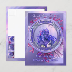 Lila Ocean Mermaid Postkarte