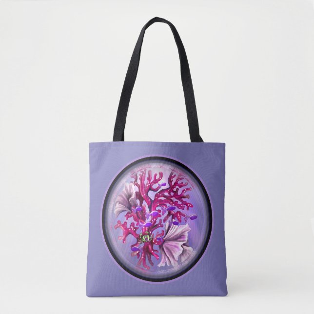 Lila Ocean Mermaid Tote Bag (Vorderseite)