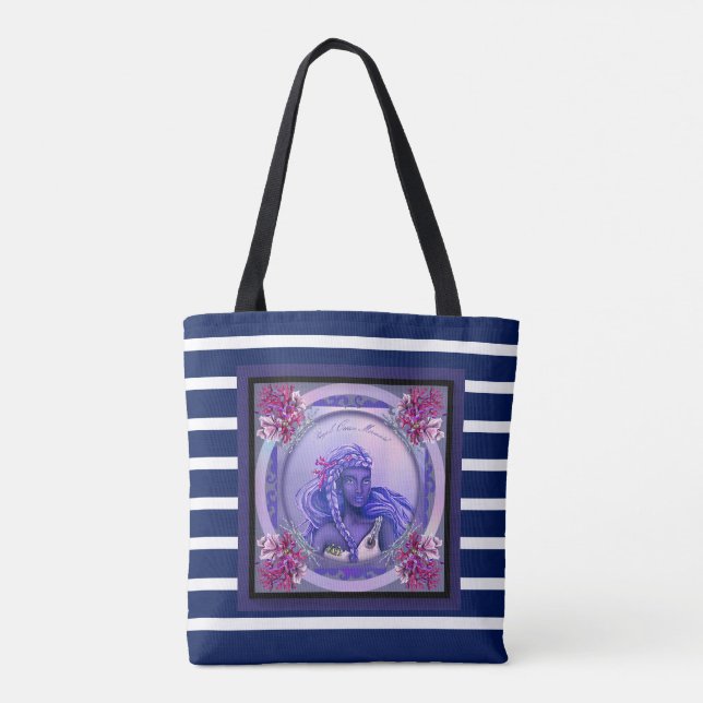 Lila Ocean Mermaid Tote Bag (Rückseite)