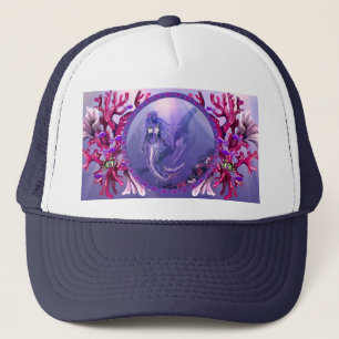 Lila Ocean Mermaid Trucker Hat Truckerkappe