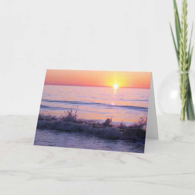 Lila Ocean Sunset Card Karte (Vorderseite)