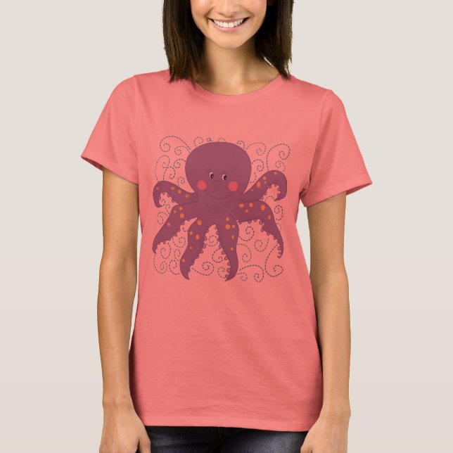 Lila Octopus-T - Shirt und -Geschenke (Vorderseite)