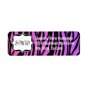 Lila oder rosa Zebrastreifen Monogramm