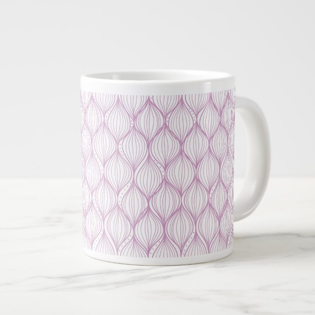 Lila ogee stripes Musterhintergrund Jumbo-Tasse (Vorderseite Rechts)