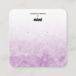 Lila Ohrensichtkarte für Wasserfarbe Quadratische Visitenkarte