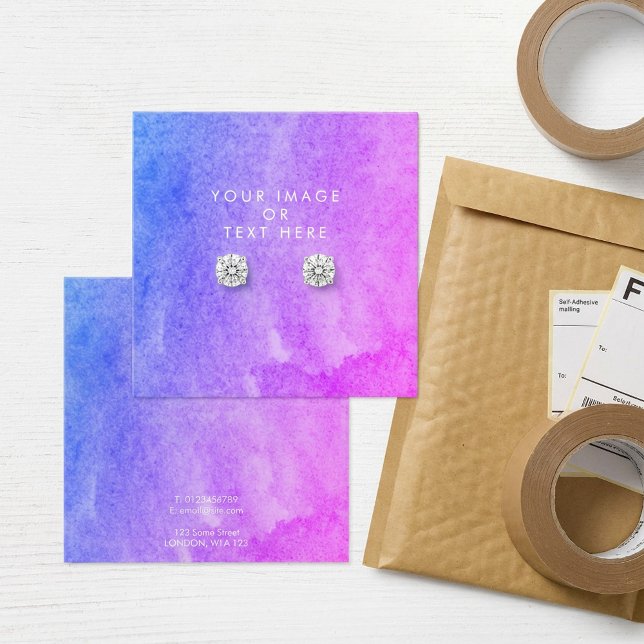 Lila Ohrring (Purple watercolor earring holder.)