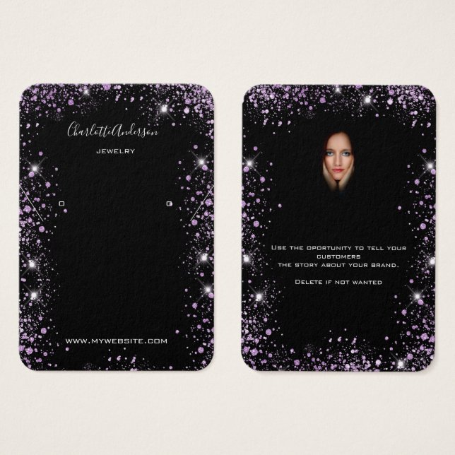 Lila Ohrringe Foto-Grafikkarte für den Schwarzen G (Vorne & Hinten)