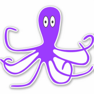 Lila Oktopus Aufkleber