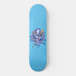 Lila Oktopus mit Dreizack Skateboard