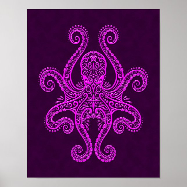 Lila Oktopus Poster (Vorne)