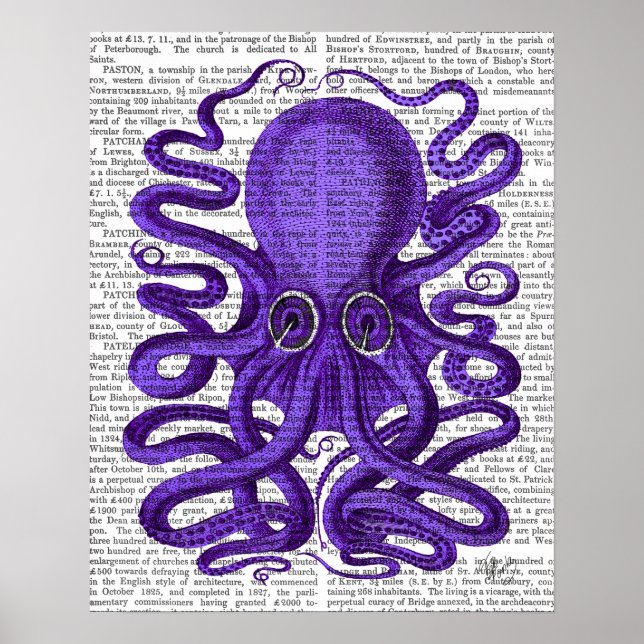 Lila Oktopus Poster (Vorne)