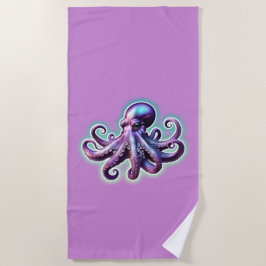Lila Oktopus Strandtuch