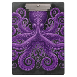 Lila Oktopus Victorian Steampunk Kraken Klemmbrett