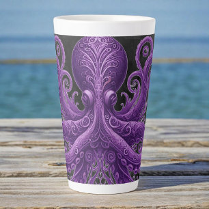 Lila Oktopus Victorian Steampunk Kraken Milchtasse