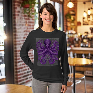 Lila Oktopus viktorianischer Steampunk Kraken T-Shirt