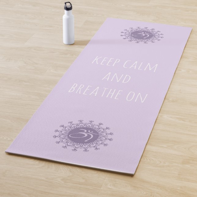 Lila Om & Mandala Behielt Ruhe und Atmen Yogamatte (Beispiel)