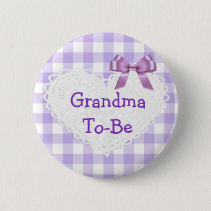 Lila Oma als Kinderdusche Button