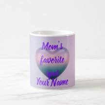 Lila Ombre 3D Herz Muttertags-Kaffeetasse