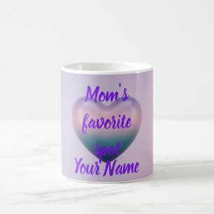 Lila Ombre 3D Herz Muttertags-Kaffeetasse Kaffeetasse
