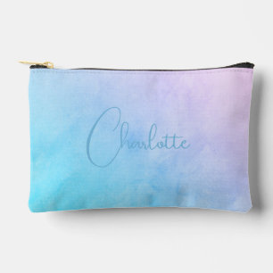 Lila Ombré-Aquarellwaschmittel mit Name Zubehörtasche